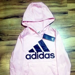 New Adidas Hoodie Pink Glitter Black Size 14